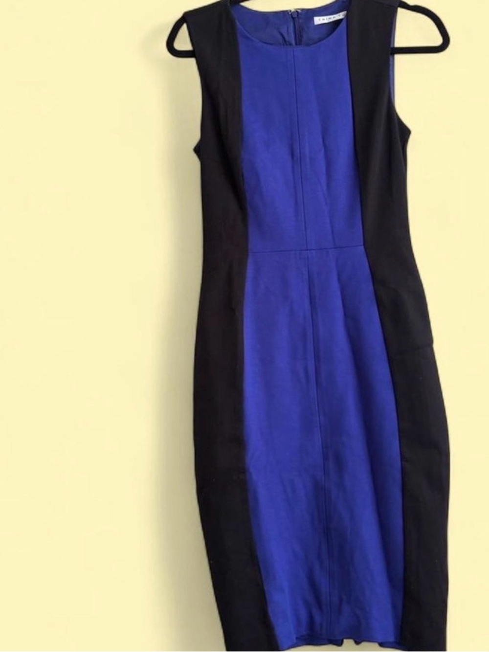 Trina Turk Royal Blue and Black Sleeveless Sheath Dress